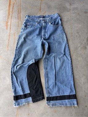 Vintage Lee Pipes BMX Baggy Wide Leg Jeans Y2K Skate Grunge Denim